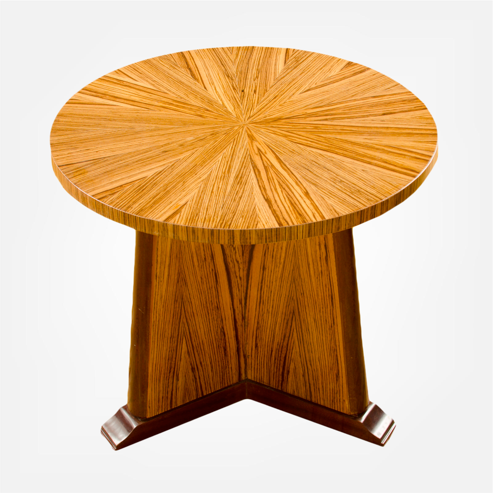 Round zebra wood table 