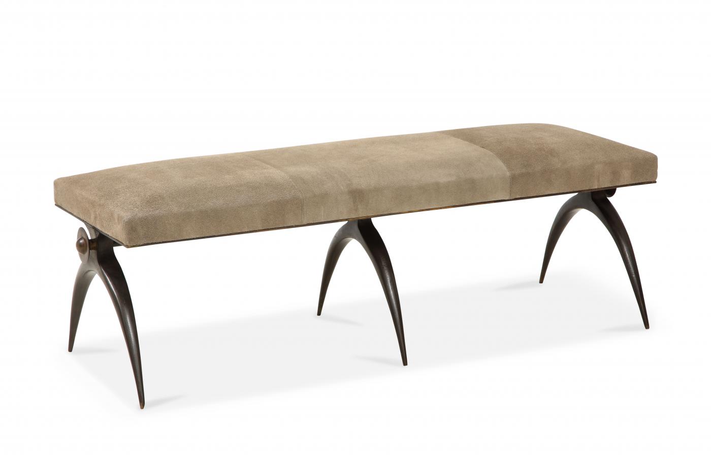A Contemporary Banquette, designed by Marie Guerin. Solid Bronze
