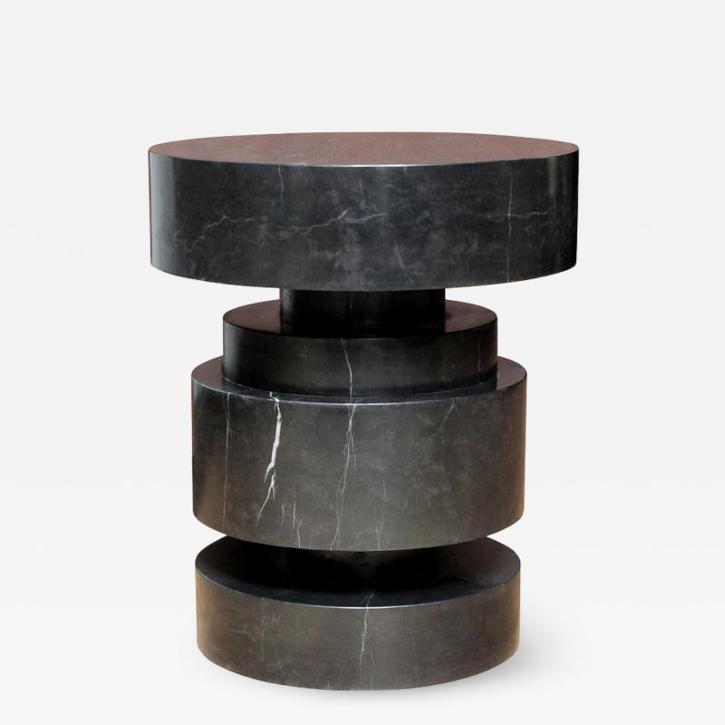 Mogador side table in black marble. Designed and executed by James Devlin