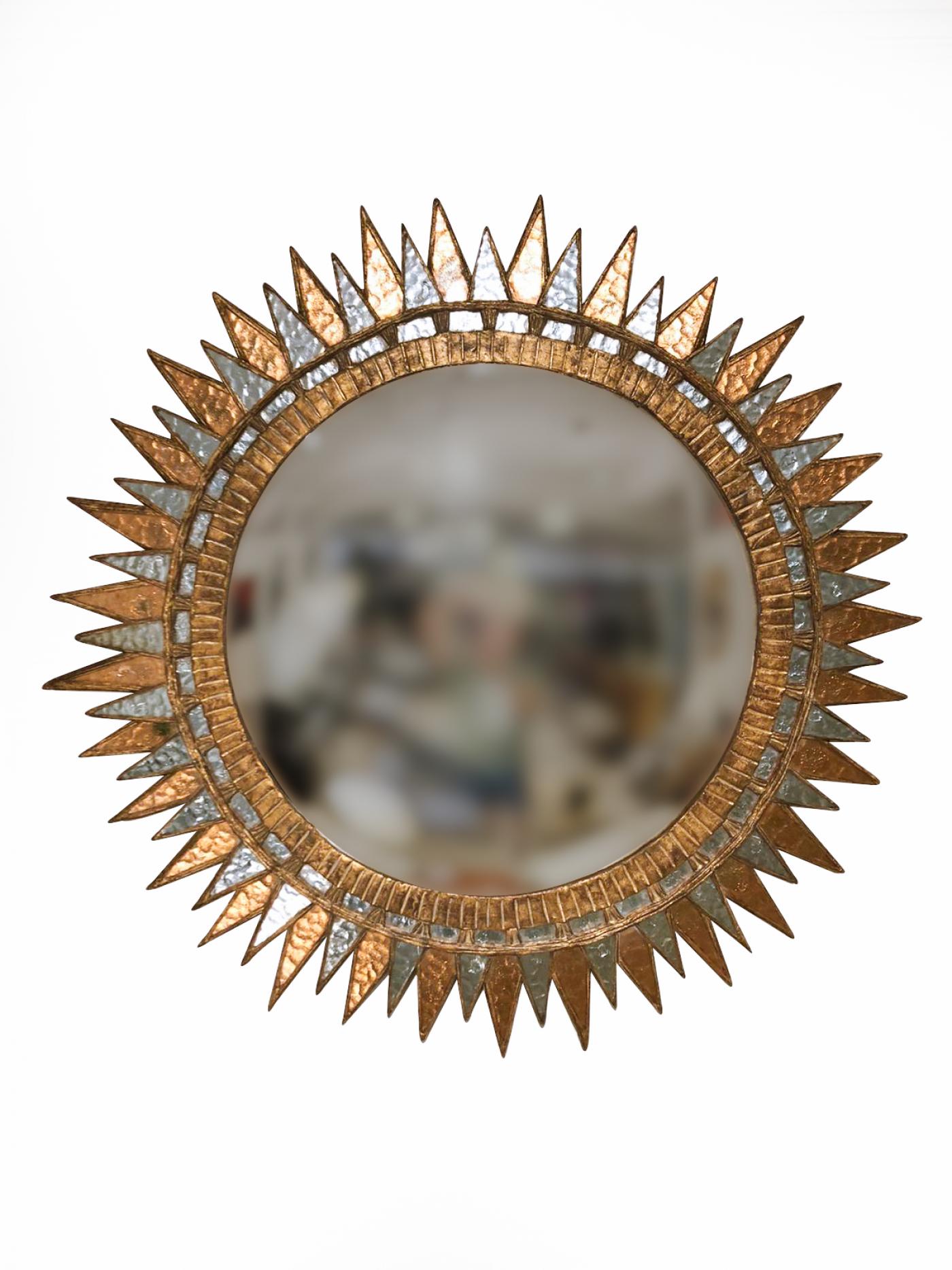 A Starburst form convex mirror in the manner of Line Vautrin