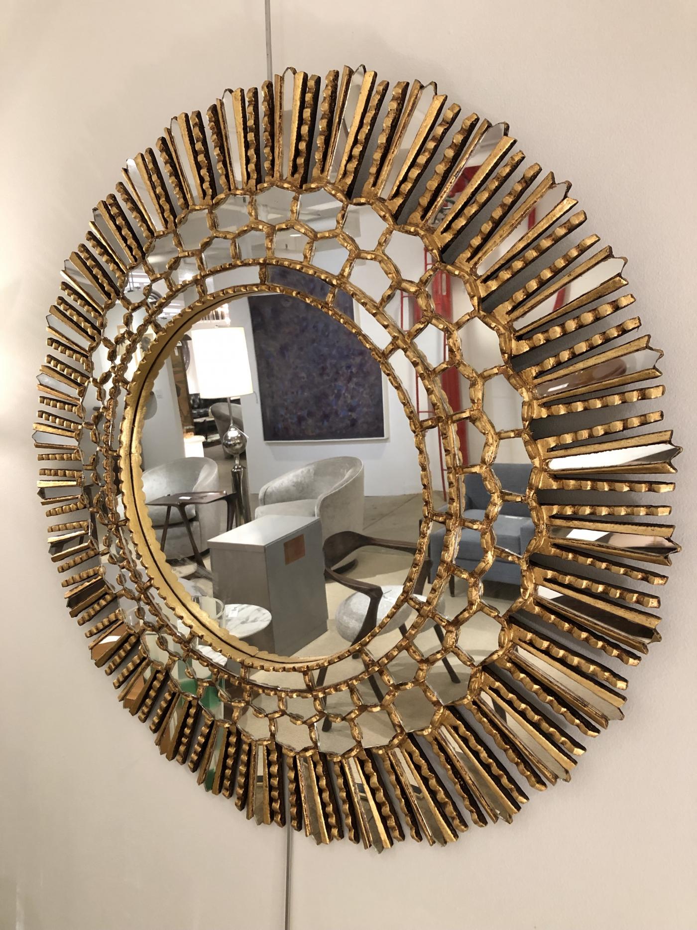 A gilt wood Starburst mirror