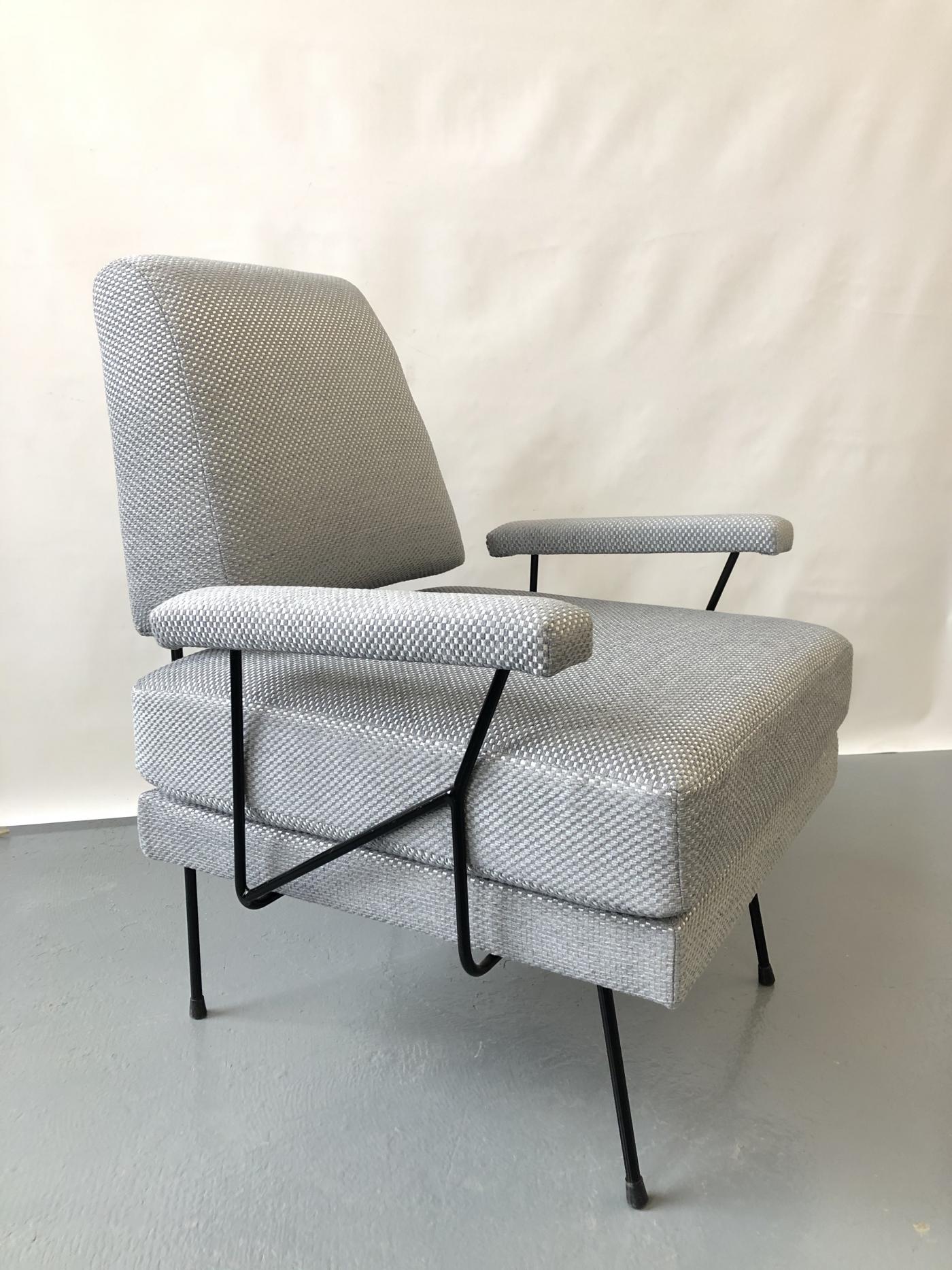 Pair of Mid Century Modern Iron Chairs.