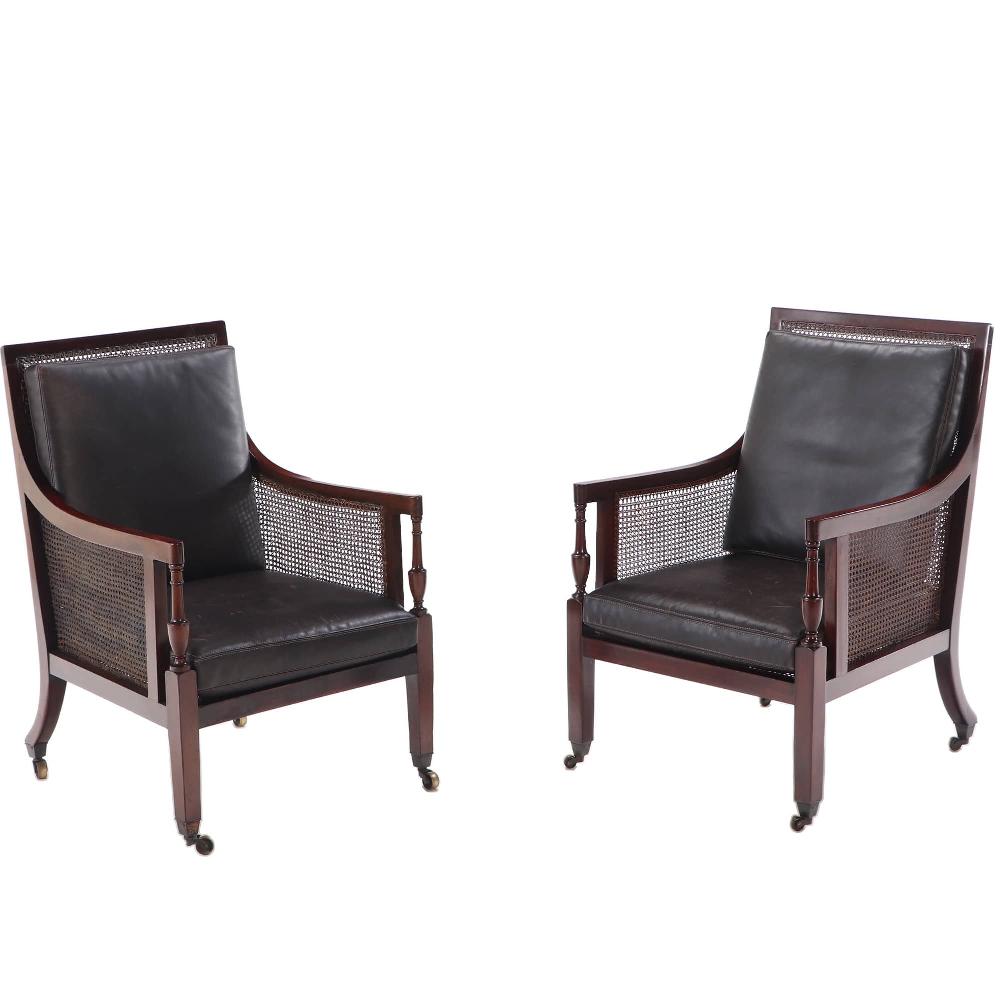 Pair of regency style cane chairs.