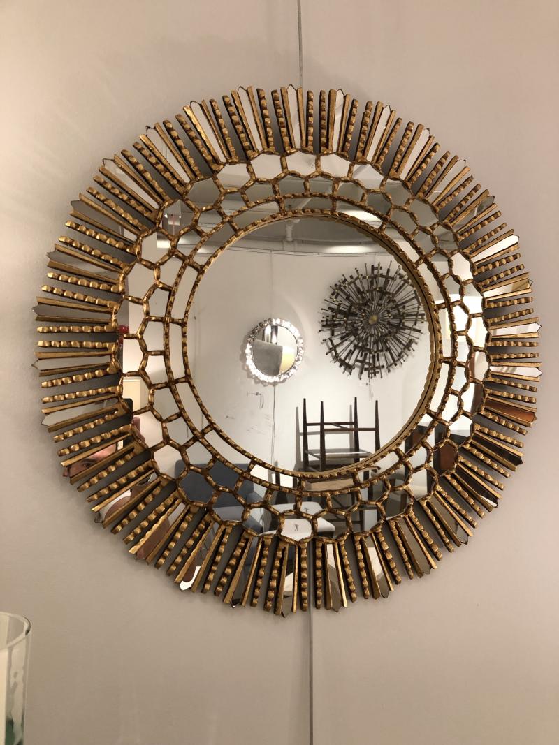 A Gilt Wood Starburst Mirror