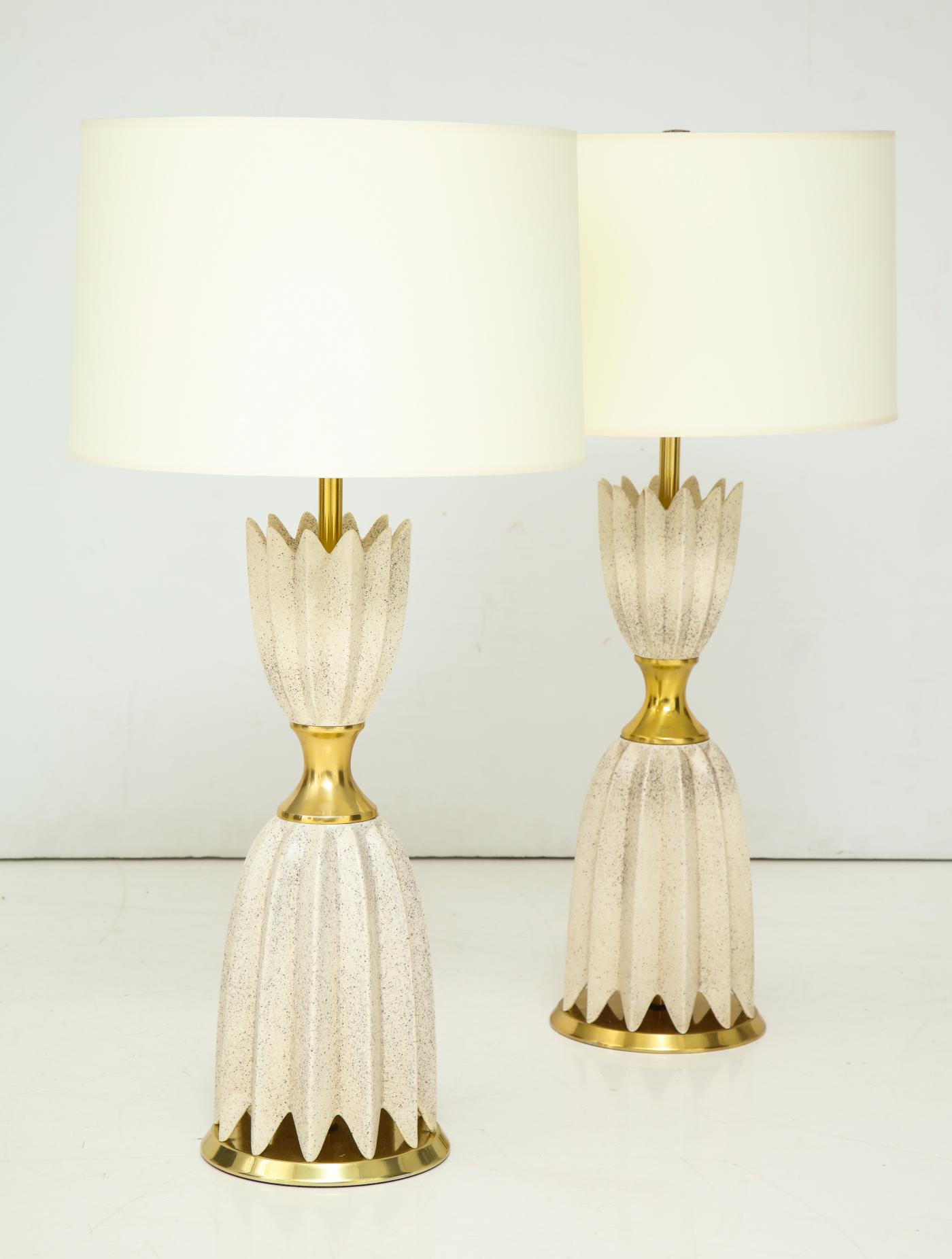Pair of Ceramic Lamps by Gerald Thurston for Lightolier.