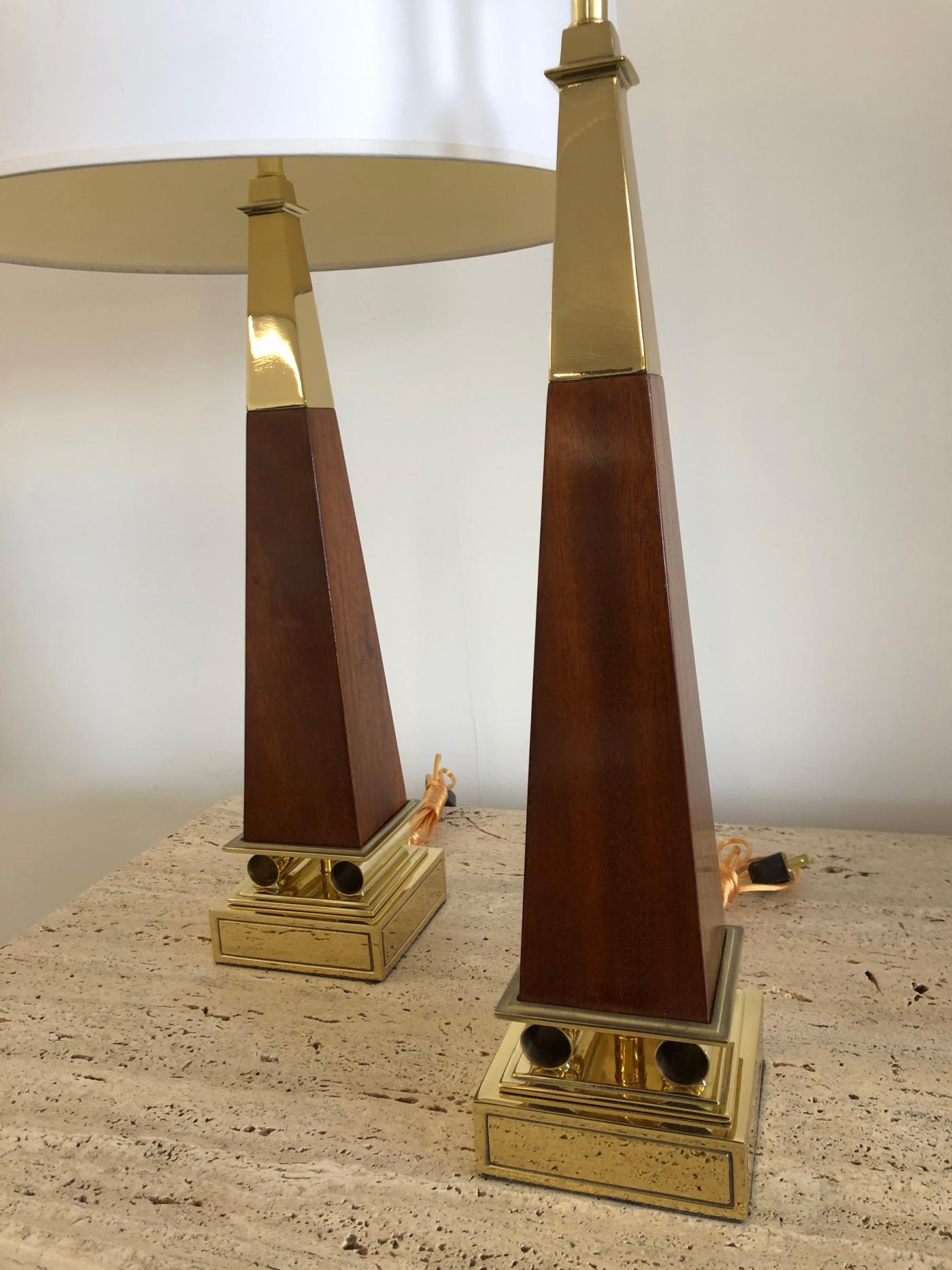 Pair of Obelisk Lamps.
