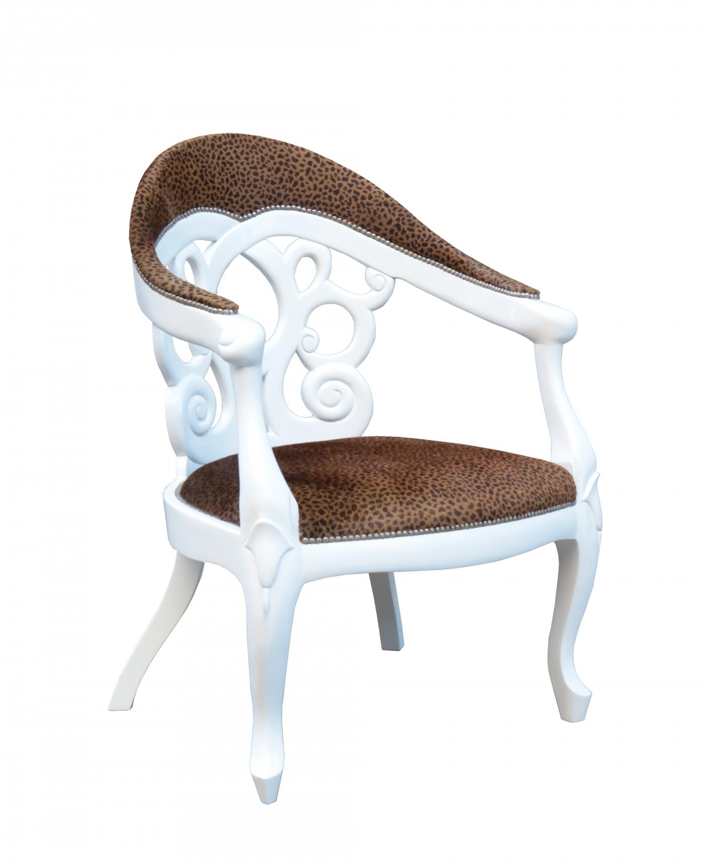 Pair of Armchairs designed by David Barrett. Solid wood in white Lacquer.