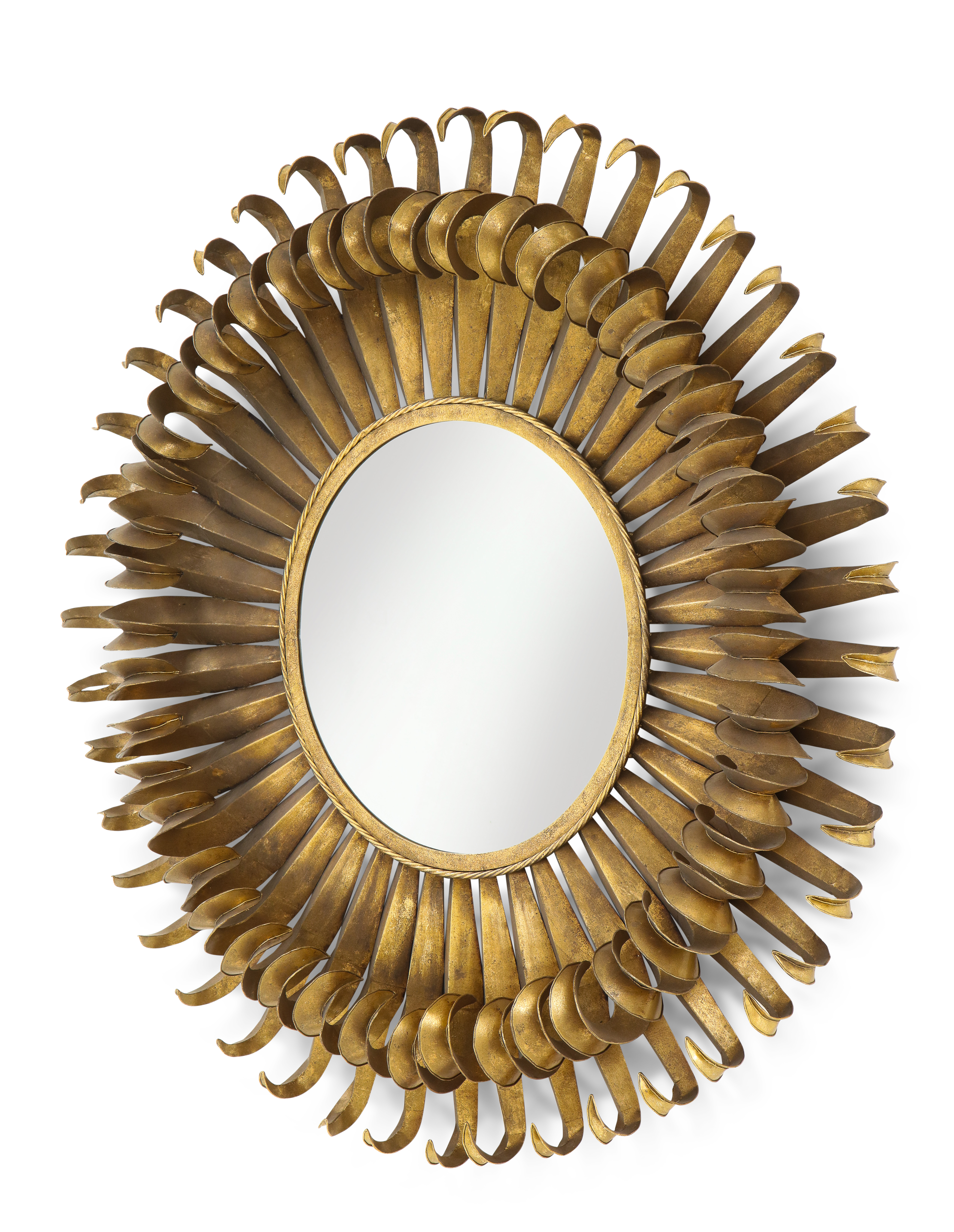 A Modernist round mirror