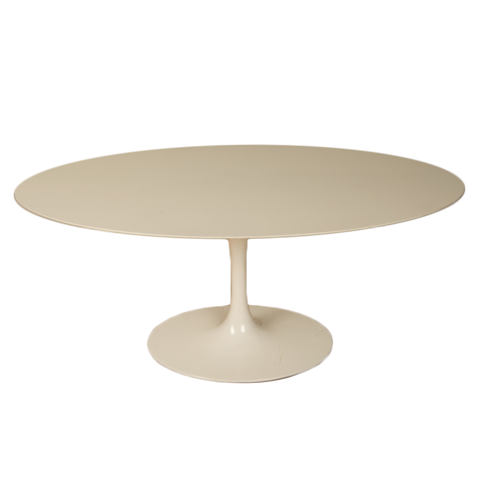 Eero Saarinen oval tulip base dining table