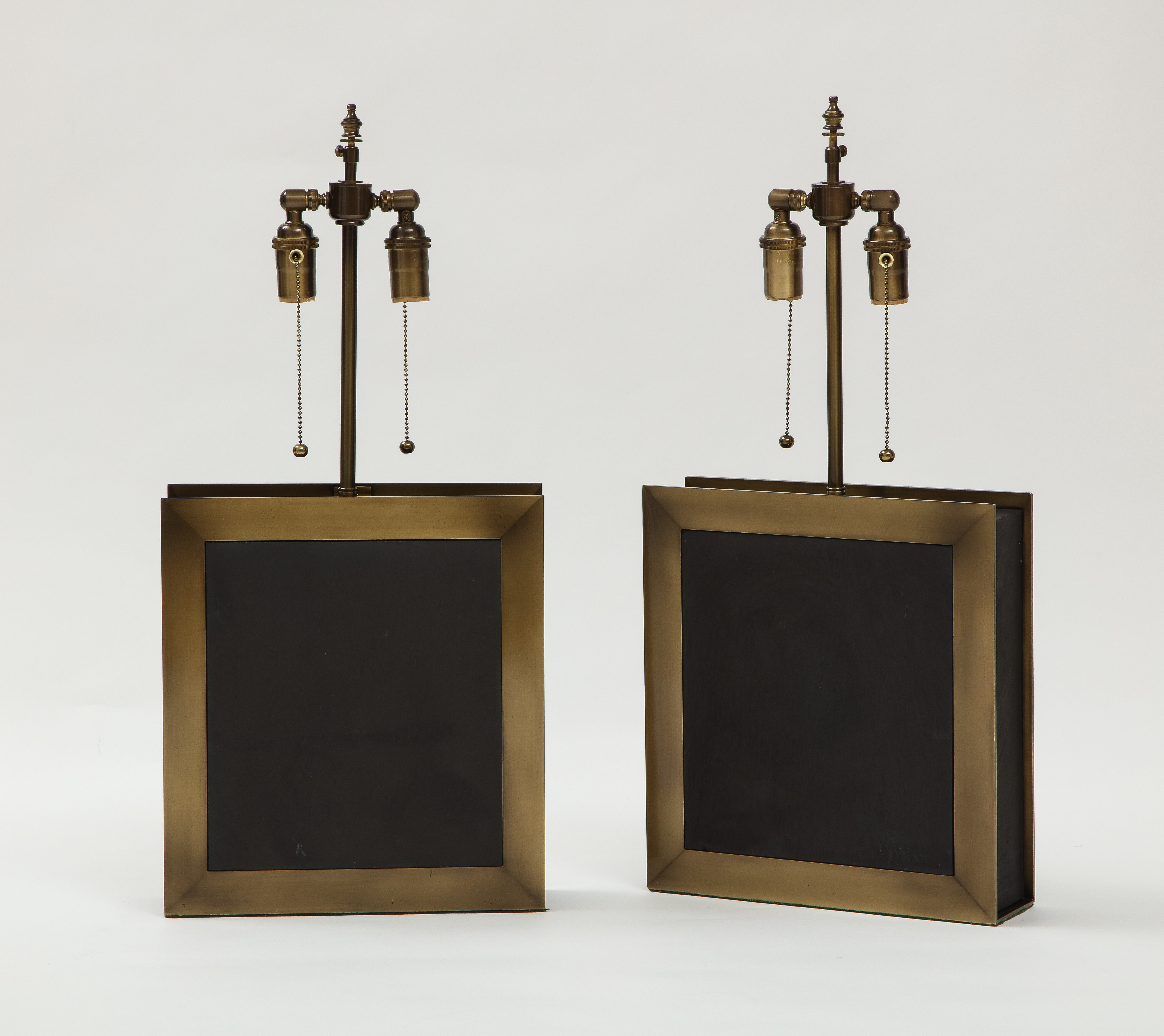 Pair of square shaped lamps