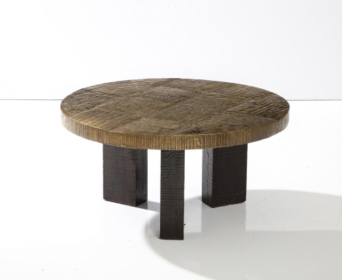 Brutalist side table in the style of Paul Evans