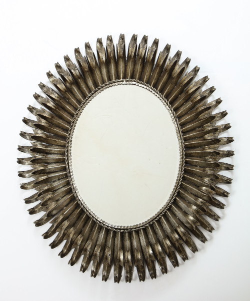 Mid-Century Modern Oval Mirror.