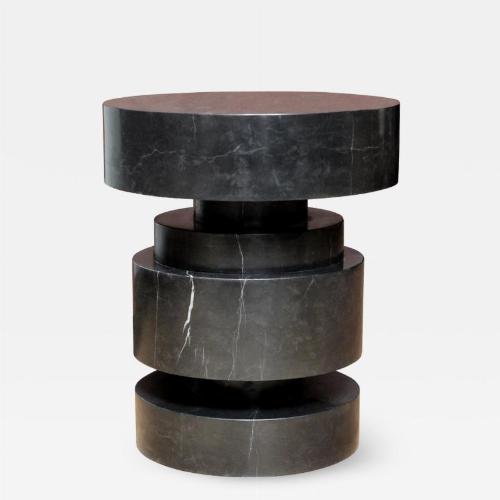 Mogador side table in black marble. Designed and executed by James Devlin