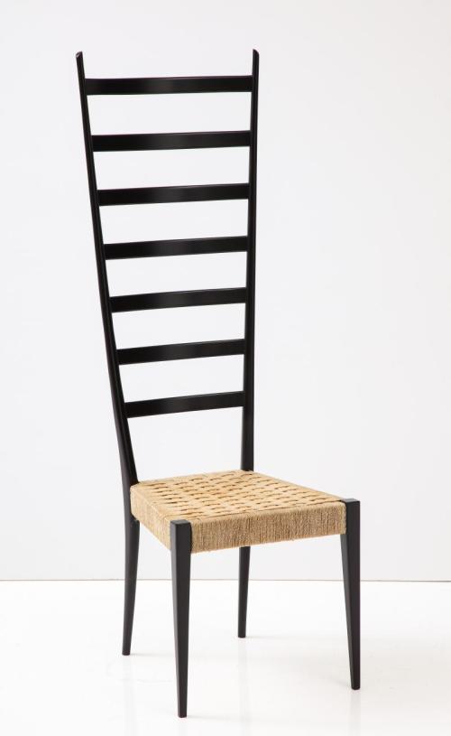 Mid Century Modern Tall Ladder Back Chair by Otto Gerdau for Cassina in the Style of Gio Ponti