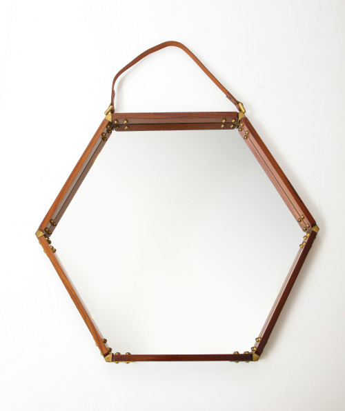 Mid Century Modern Hexagonal Mirror. Italy, 1960's