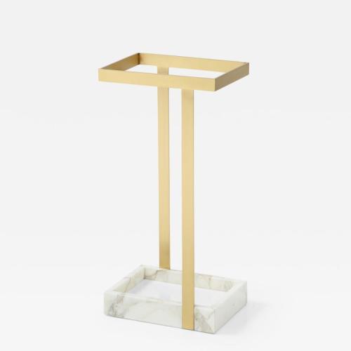 Brass and Marble Umbrella Stand by James Devlin