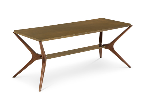 Contemporary oak and brass Coffee table by John Einloth.