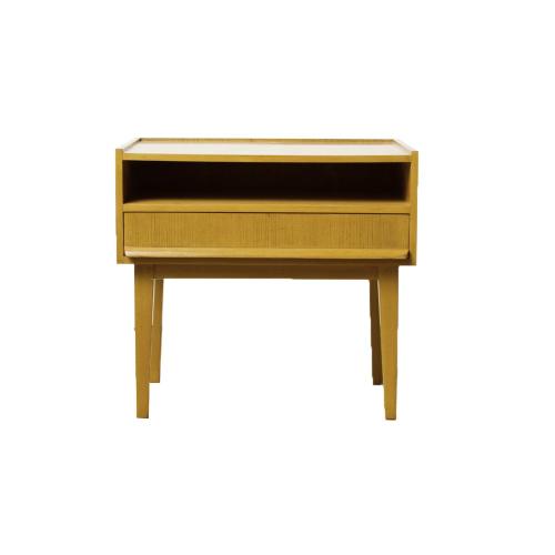 A mid century modern, Russel Wright, one drawer side cabinet, circa 1950.