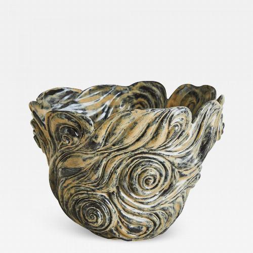 R. A. PESCE. Wheel-thrown, hand-carved biomorphic vessel