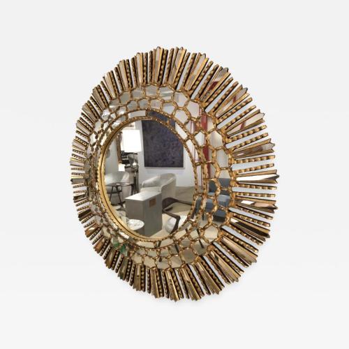 A Gilt Wood Starburst Mirror