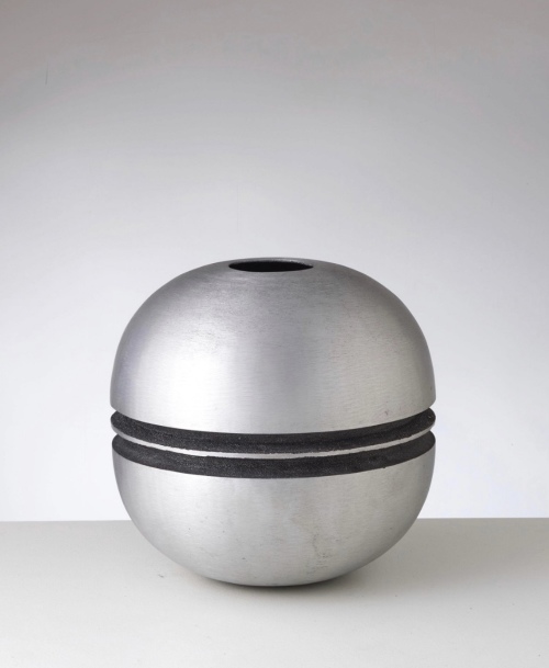 Large Lorenzo Burchiellaro cast aluminum vase.