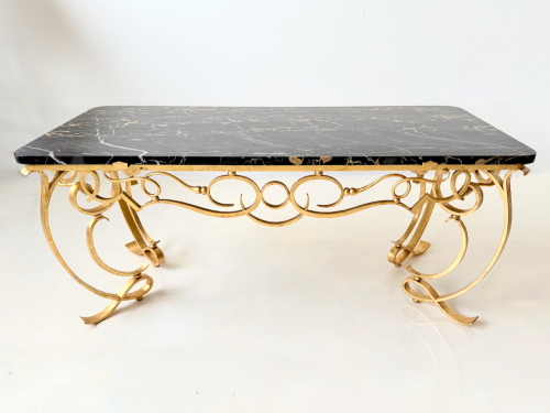 Gilded Wrought Iron Cocktail Table Attrb. Raymond Subes, France 1940's