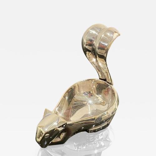 Silver Squirrel Nut Dish by Christofle for Gallia, France. 1930's.