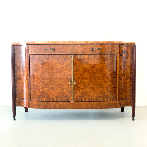 Art Nouveau Burlwood Sideboard, France, Circa 1915.