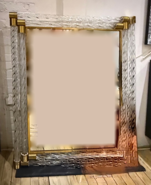 Venetian Style Mirror with Twisted Glass Rods