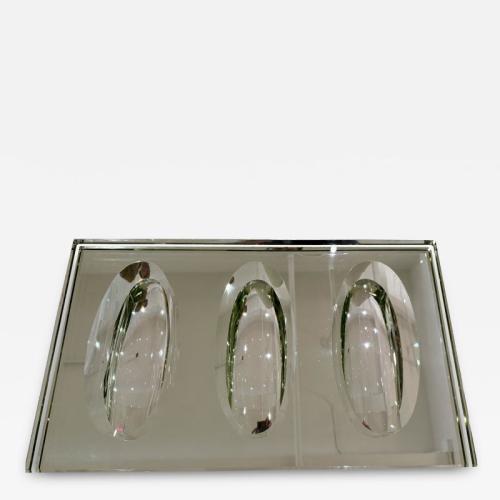 Art Deco cast glass mirrored center piece. France 1930’s