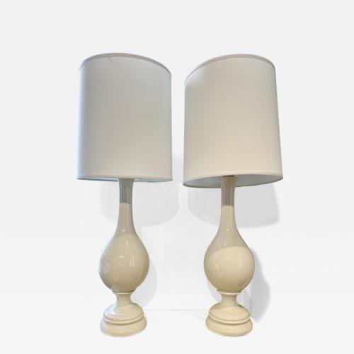 Pair of Mid Century Porcelain table lamp.