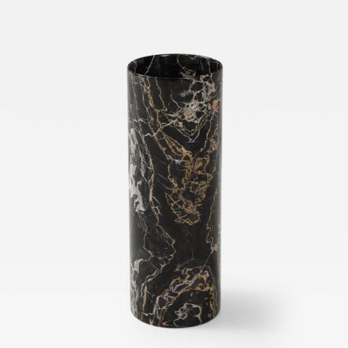 Tall vintage Italian marble vase in cylindrical form.