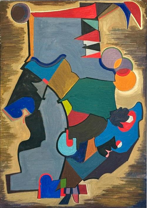 Abstract Oil Painting by William Sharp, America 1940's.