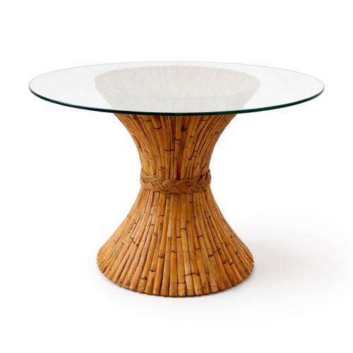 McGuire Rattan and Bamboo "Sheaf of Wheat" Center Table