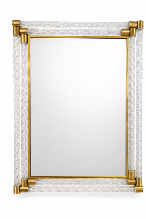 Venetian Style Mirror with Twisted Glass Rods