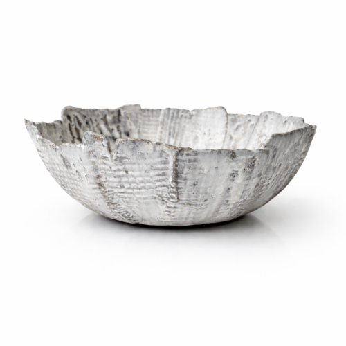  Grey and White Textured Bowl by Aram C.