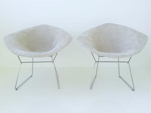 Pair of Bertoia Diamond Chairs
