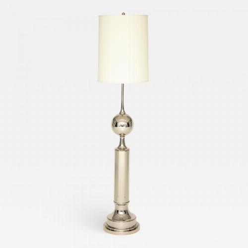 A French 40’s Floor Lamp. Crafted on nickel metal.