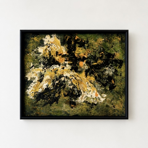 Oil Painting Abstract composition. Unknown artist.