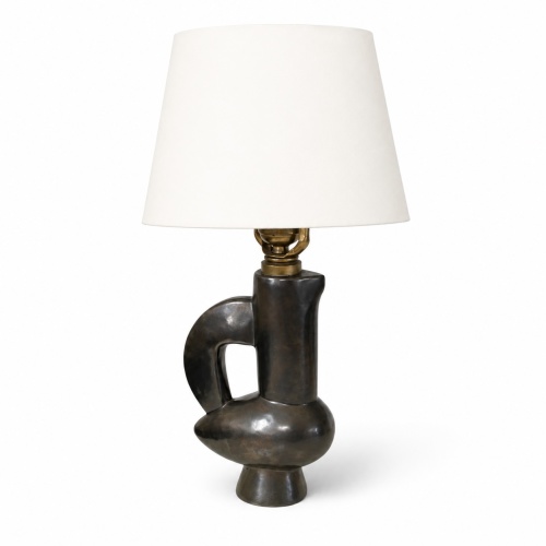 A Bird shaped Ceramic Lamp. In the manner of George Jouve