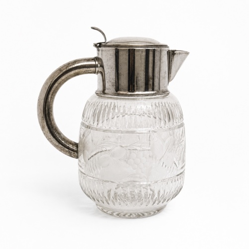 Cut Crystal & Silver-plated Cooling Pitcher, 1960s. 