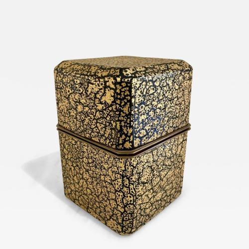 Large art glass box by Jack Ink, with gilt bronze trim. America,1980's.