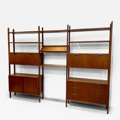 Mid Century Wall Shelving Unit. Denmark, 1960's.