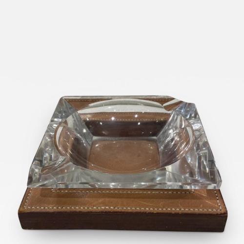Crystal vide poche and ashtray. Designed by Dupré-Lafon for Hermes.