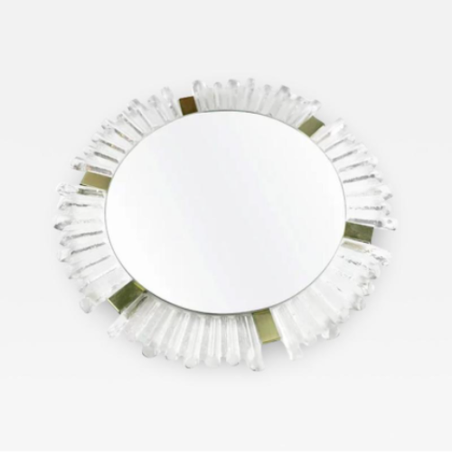 Mid Century Modern Sunburst Crystal Mirror by Kalmar. Austria, 1960's