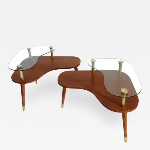 Pair of Sculptural Mid-Century Modern side Tables.