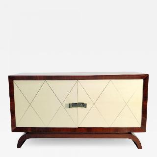 Fine Art Deco Cabinet. Palisander Veneer and Parchment.