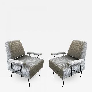 Pair of Mid Century Modern Iron Chairs.