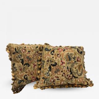 Pair of 19th century needlepoint pillows